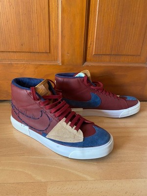 Nike SB Zoom Blazer Mid Edge Sneaker UK 10 Patchwork Team Red Hi-Top Skateschuh