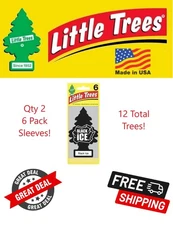 Little Trees U6P-60155 Black Ice Hanging Air Freshener for Car & Home 12 Pack!