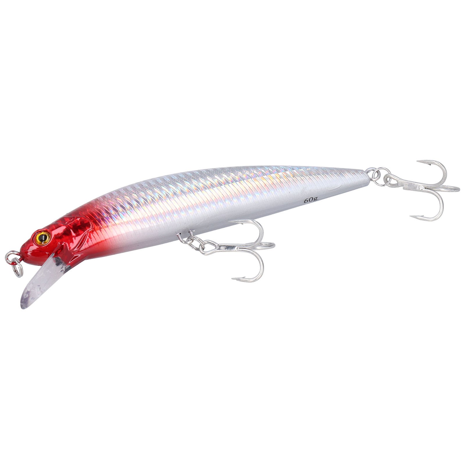 Sea Fishing Sinking Lure 60g Stainless Steel Plastic Artificial Simulation Eye