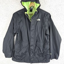 The North Face Hyvent Jacket Shell Boys XL Black Green Full Zip