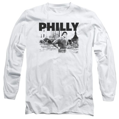 Rocky Philly Mens Long Sleeve Shirt White Officially Licensed Officially License