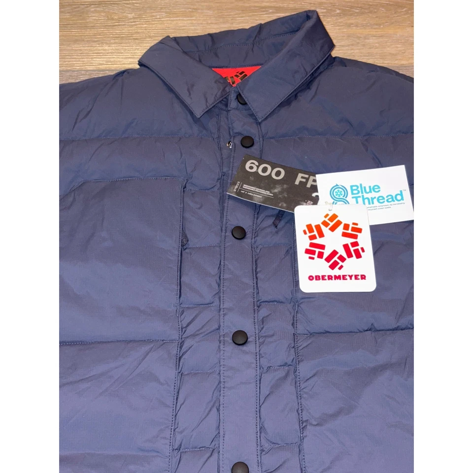 NWT Men's Obermeyer Explorer Down 600 Fill Shirt Jacket - Large - Blue Nights - Image 2 of 4