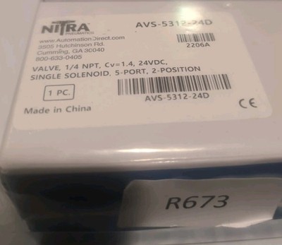 Nitra Automation Direct AVS-5312-24D 1/4 NPT 24VDC