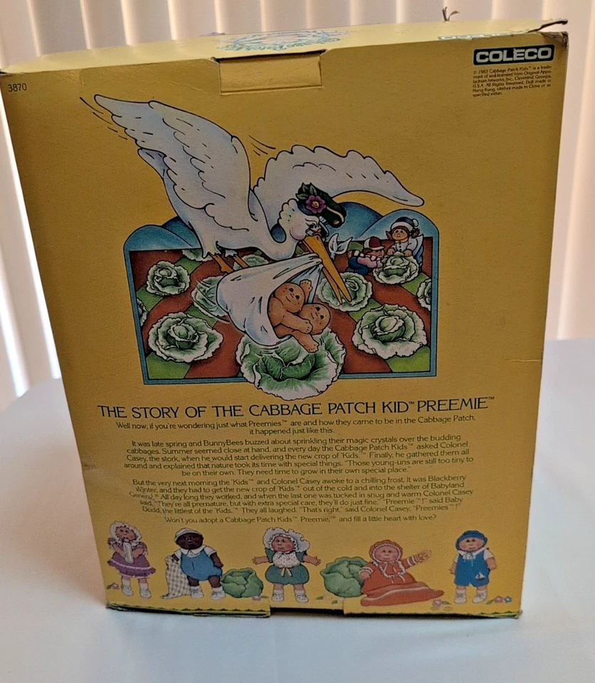Parche de repollo prematuro nuevo en caja 1985 de colección papeles de adopción Zabrina Elinore Foto 4 de 4