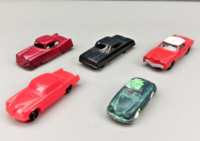 HO Scale Vintage Plastic Automobiles Cars Unbranded 1/87 Lot of 5