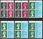 1971 MACHIN SE-TENANT BOOKLET PANES (6), UNCHECKED. FINE MNH