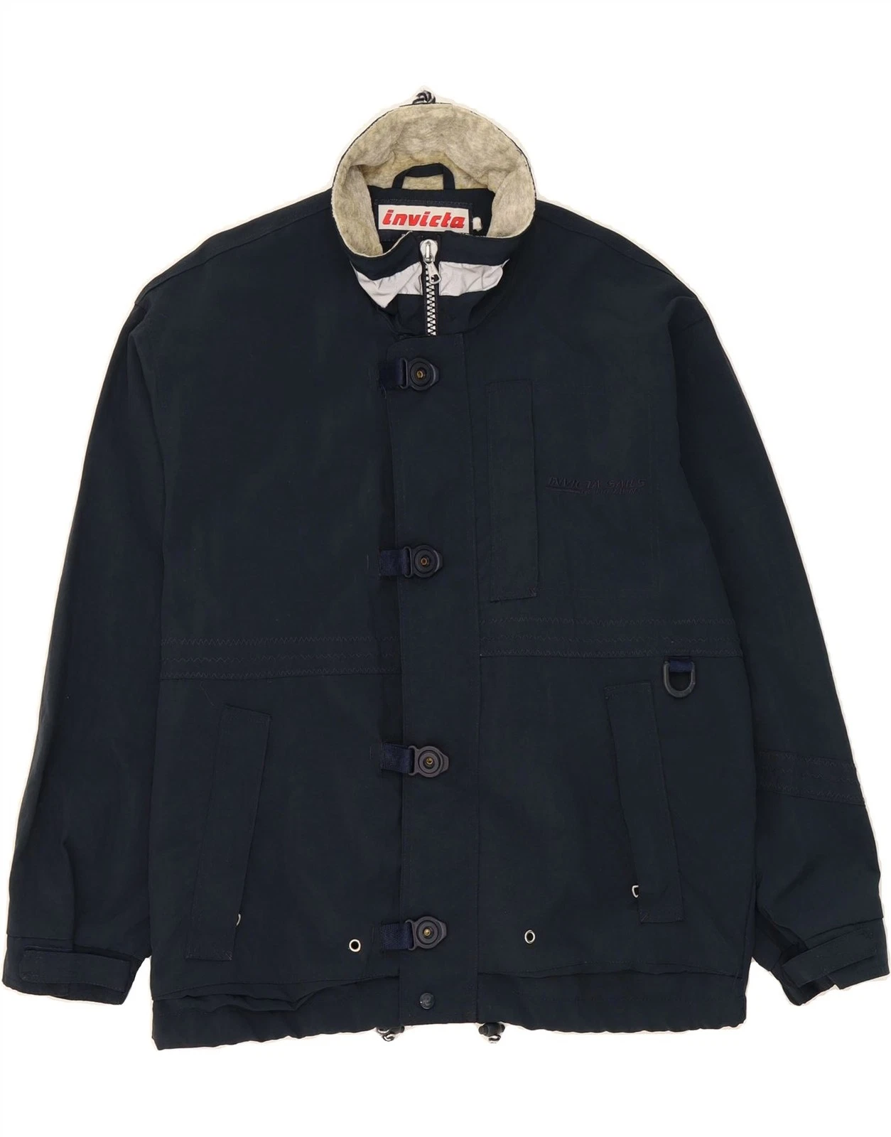 INVICTA Mens Windbreaker Jacket UK 40 Large Navy Blue Polyester DV74