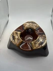 Hull pottery H. P. CO USA brown drip glaze warming base