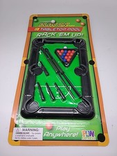 PLAY ON Mini Portable Pool Table Set Mini Tabletop Billiards Indoor Board Games