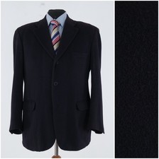 Mens Blue Wool Blazer 44S US Size MENSWEARTEX Dark Cashmere Sport Coat Jacket