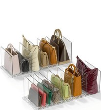 Bag  Purse Organizer for Closet: 4 Sets Adjustable Clear Handbag Storage Shelf