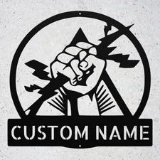 Custom Electrical Engineer Metal Sign Personalized Office Wall Art Name Plaque