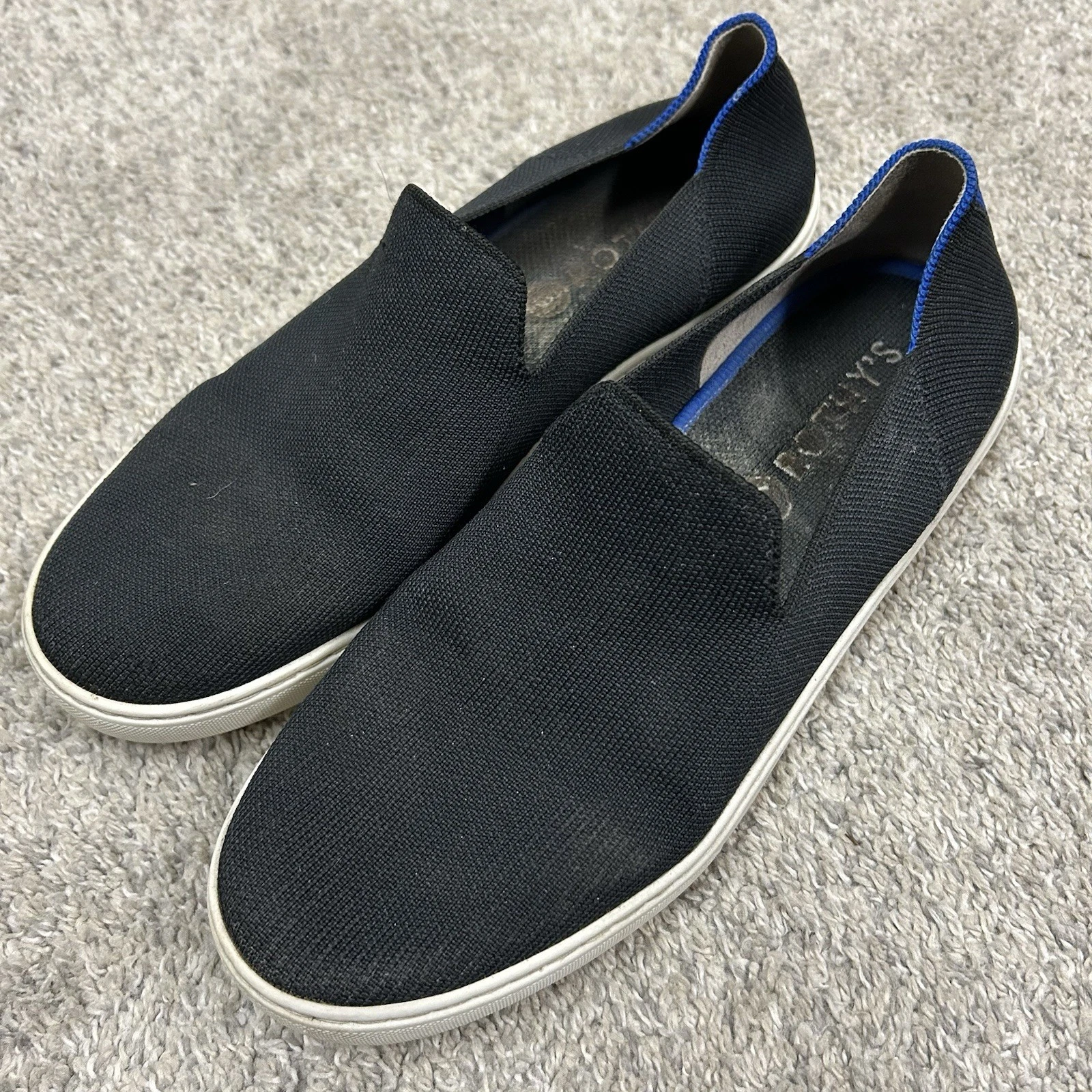 Rothy’s The Original Slip On Sneakers Womens Size 11 Navy Blue Knit Shoes