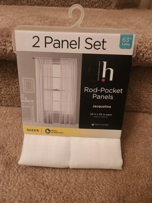 Home Expressions Jacqueline Rod Pocket Sheer 2 Panel Set (59''x 84'')