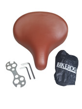 Fahrradsattel Bikeroo extra breit Unisex Herren Damen braun bequem Kunstleder...