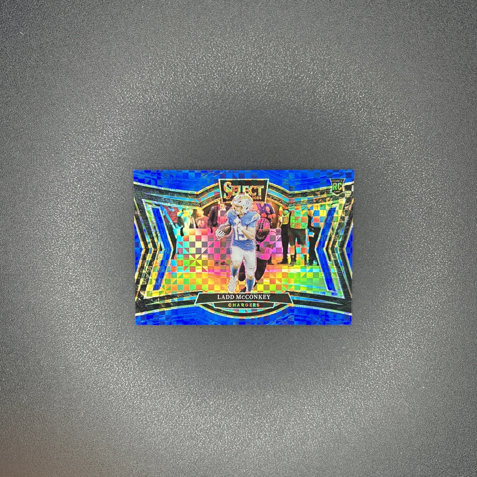 2024 Panini Select Ladd McConkey Field Level Blue Prizm SP /75 Chargers RC