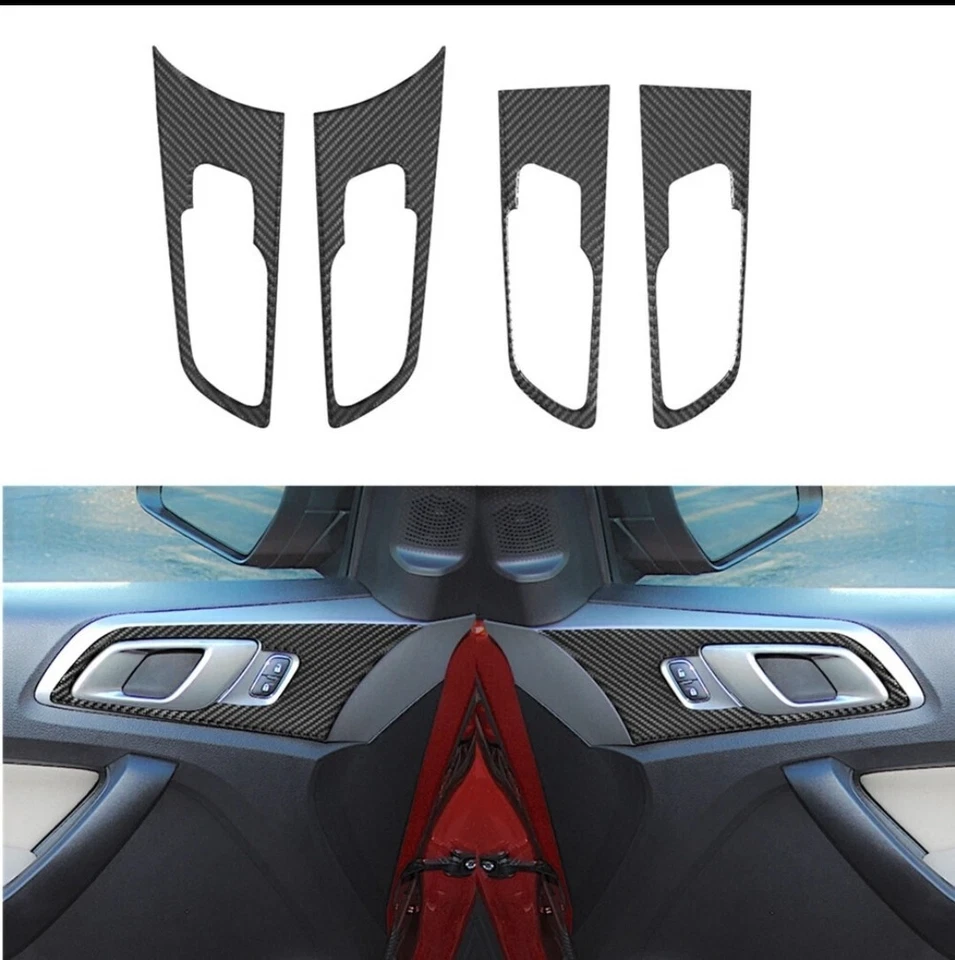 Juego completo de embellecedores interiores de fibra de carbono para Ford Ranger 2019-2022 Foto 2 de 4