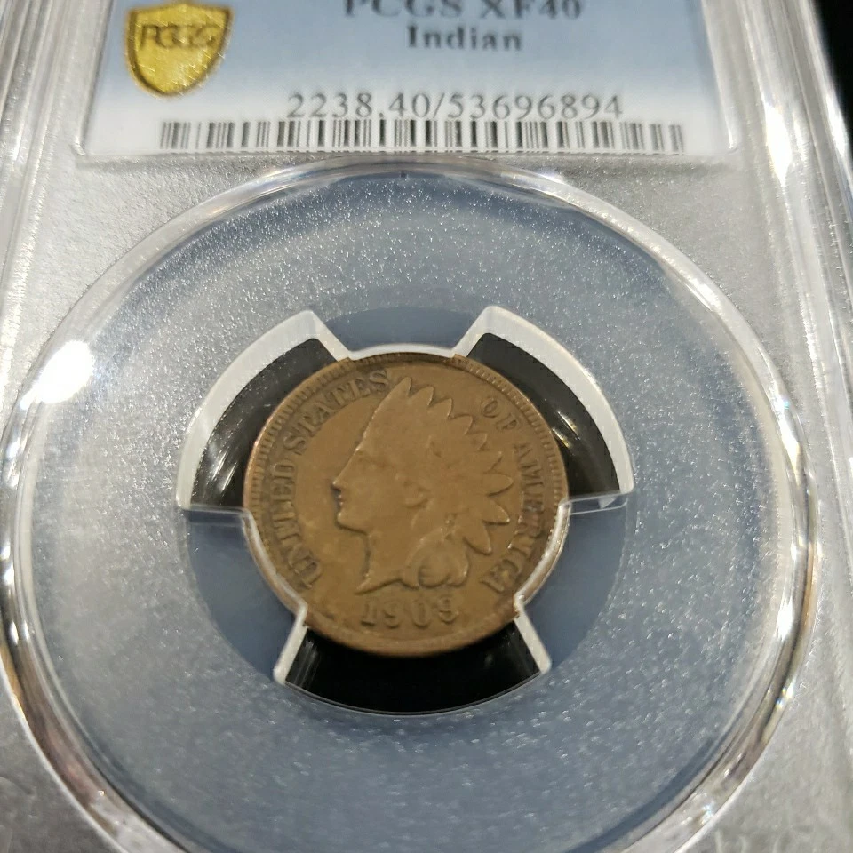 1909-S 1C Indian Head Cent PCGS XF40BN – Key Date, Gold Shield NFC Holder - Image 2 of 4