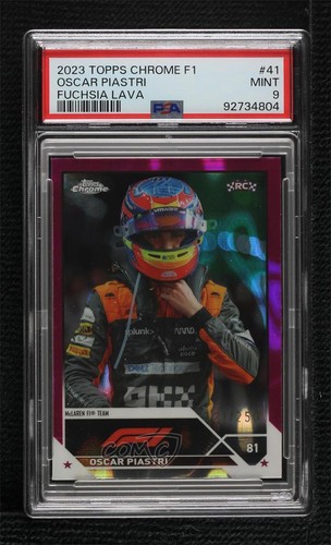 Oscar Piastri [Fuchsia Lava Refractor] #41 2023 Topps Chrome Formula 1 card