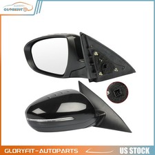 For 11-13 Kia Optima K5 Optima Hybrid Black Smooth Power Side Mirrors Pair For 11-13 Kia Optima K5 Optima Hybrid Black Smooth Power Side Mirrors Pair