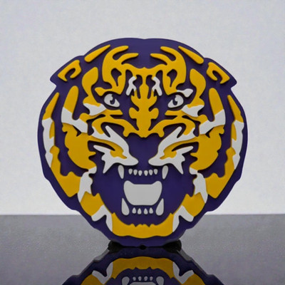 2025 Tiger Logo 3D Printed PLA Badge - Purple and Yellow 3D printed badge