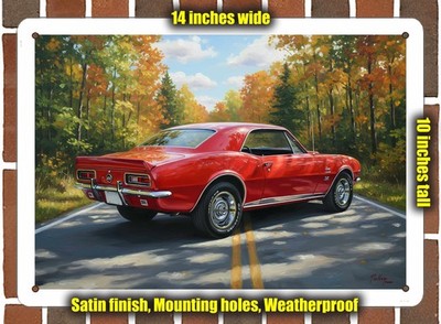 Metal Sign - 1967 Chevrolet Camaro 17 Oil Painting - 14x10