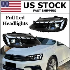 Pair Headlights For 2012-2018 Vw Jetta Mk6 Sagitar Full Led Drl Startup Assembly