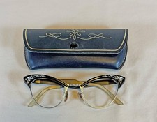 Vintage Cat Eye Glass Frame and Case-American Optical