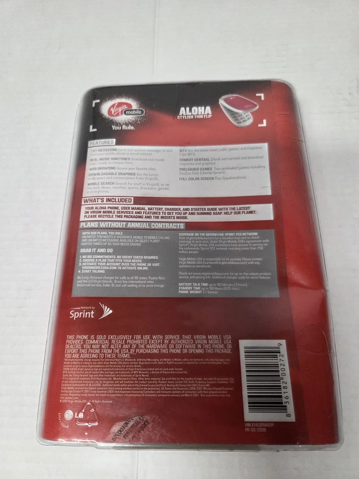 Virgin Moblie Aloha Stylish Then Flip Phone New Sealed For Spint - Image 3 of 4