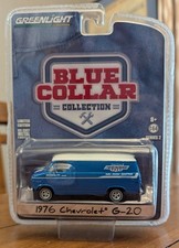 Greenlight Blue Collar 1976 Chevrolet G-20 Van Yenko Diecast Car, 1:64 Scale