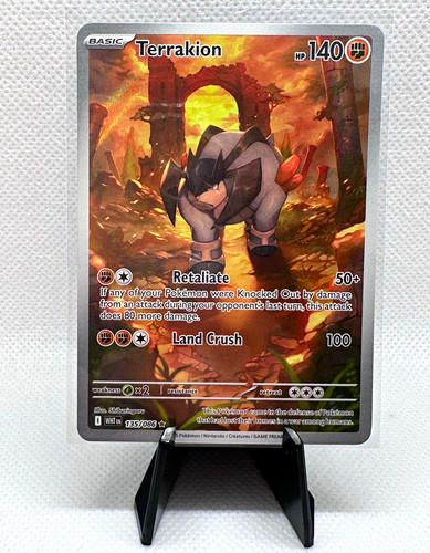 Pokemon Terrakion 135/068 White Flare Illustration Rare Holo NM EN