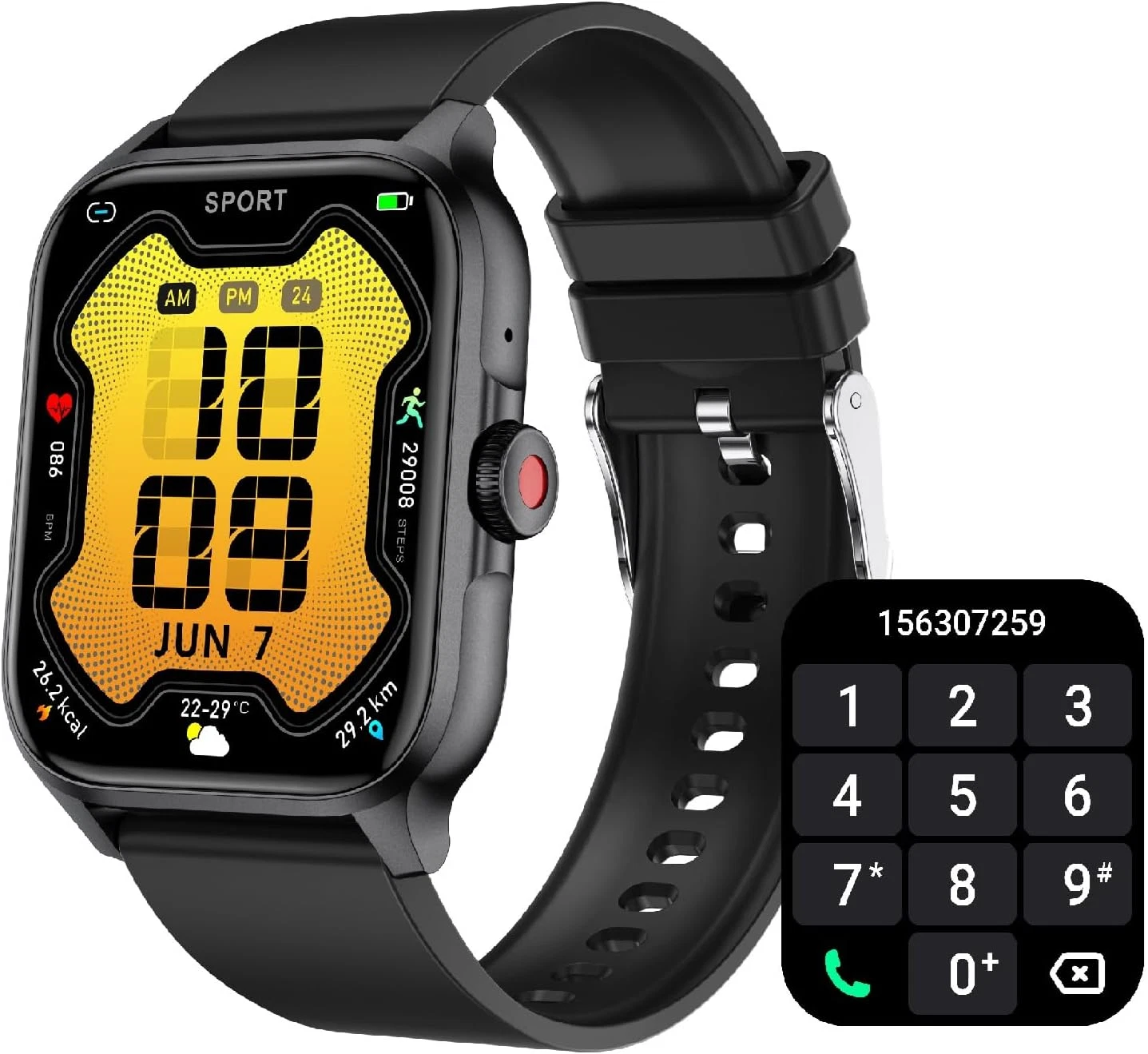 Smart Watch For iPhone Android Bluetooth Call 1.85" 47mm Fitness Tracker IP68