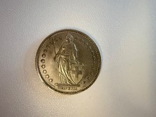 Schweizer 1 Franken, Helvetia, 1968, Bern, Silber - Top Zustand