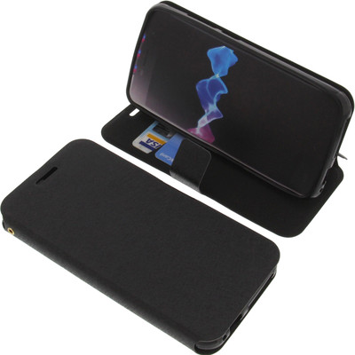 Tasche für HomTom HT37 Smartphone Book-Style Schutz Hülle Handytasche Schwarz