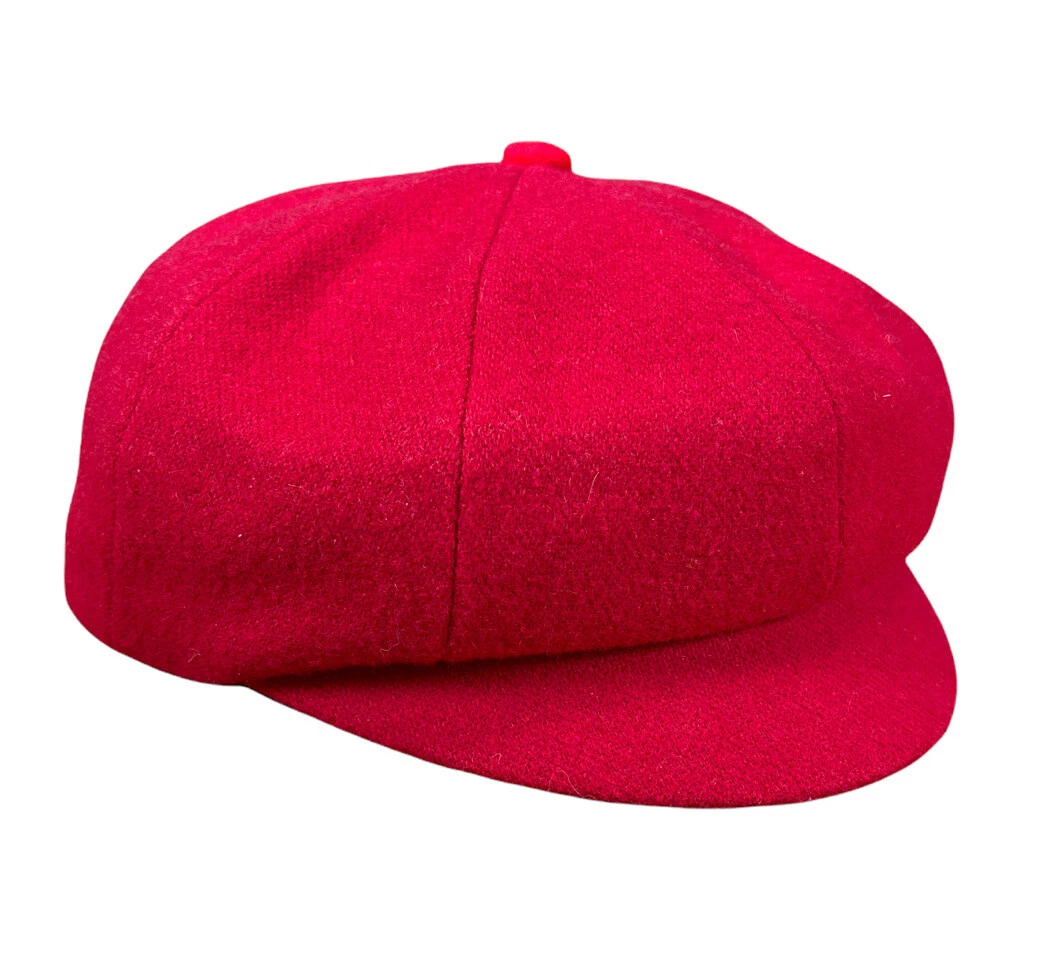 PEKETT The English Eton Child Newsboy Hat 100% Wool Red Silk Lining