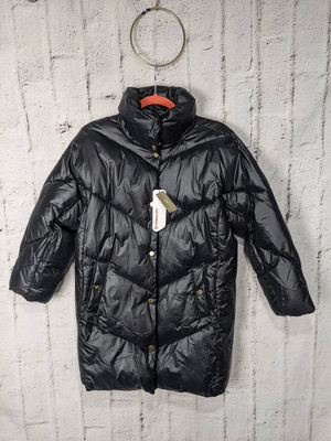 J. Crew Signature Women Puffer Coat Villa   Primaloft Black Long Jacket Sz XS NW
