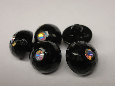 5 x wunderschöner Knopf Ø 10 mm mit Swarovski Crystal Aurore Boreale PP24  C2