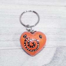 Reiki Chakra Love Heart Pendant Keychain Natural Stones Healing Keyring Pendant