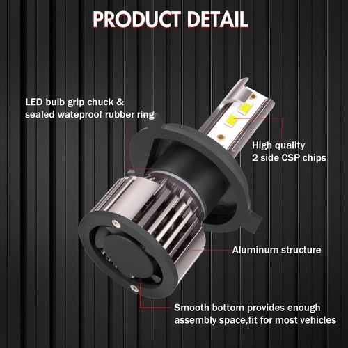 For Honda NPS50 Ruckus 50 2003-2016 LED Headlight H4 9003 6000K Light Bulb V25QC - Picture 8 of 13