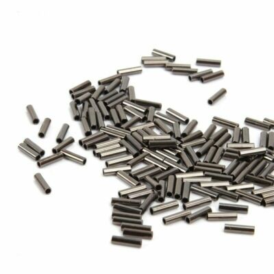 100 Pcs Single Brass Barrel Crimp Sleeves Copper Fishing Tube Wire Leader Sleeve