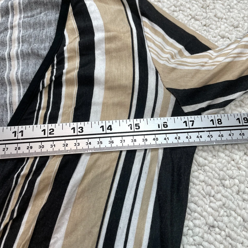 Boohoo Mameluco Mujer 8 Marrón Negro Rayas Cuello en V Cinturón Corbata Manga Larga Suave Foto 3 de 4