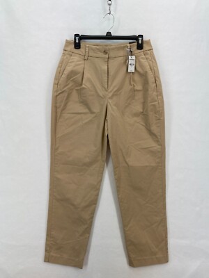 Express Ankle Pants Women's 6 Long Khaki Beige Stretch Fabric