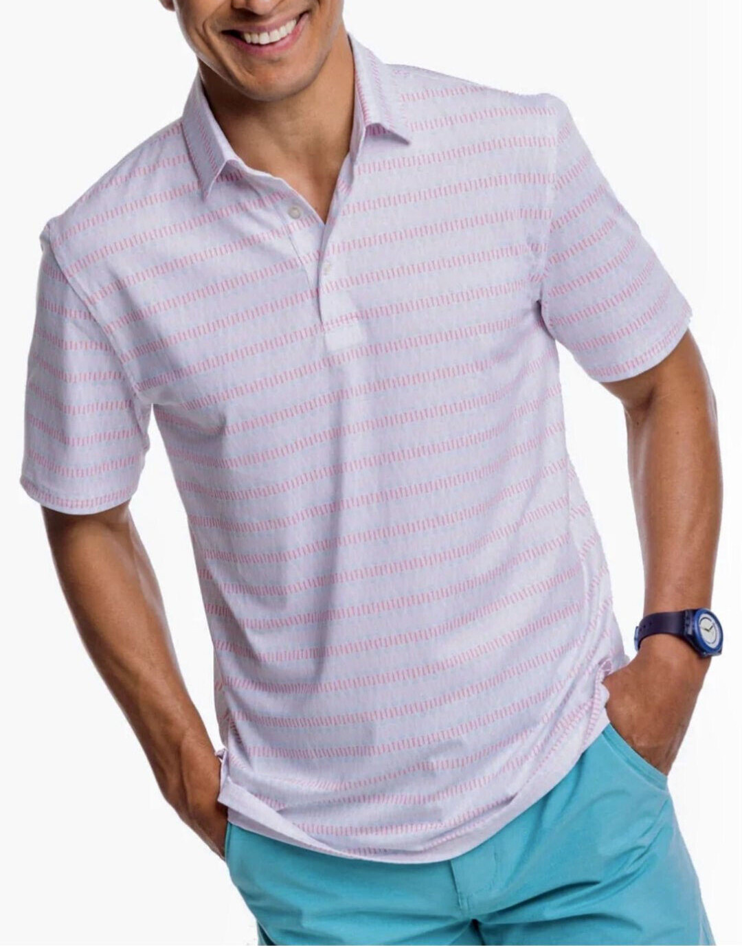 Футболка-поло SOUTHERN TIDE Driver Best Ball Print Performance Классический белый Sz XL