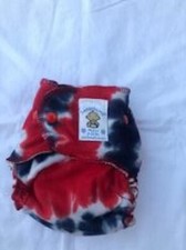 Loveybums Medium Red and Blue Tie Dye Recycled T-Shirt Diaper