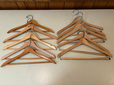 Lot of 10 Assorted Vintage Wooden Hangers for Suits, Jacket  Coat