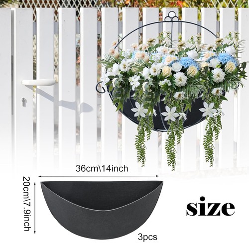 3pcsSemicircl Fabric Non-Woven Flower Basket Liner Plants Pot Replacement Liners - Picture 5 of 15
