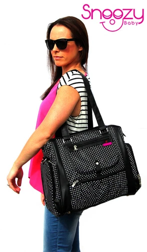 Designer Nappy Diaper Bag / Baby Bag Black BNWT inc change mat and wipes case
