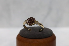 Cluster-Ring 9 kt Gelbgold Rubin und Zirkonia...