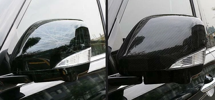 Tapa de cubierta de espejo retrovisor lateral de fibra de carbono para Infiniti QX80 2014-2024 Foto 4 de 4