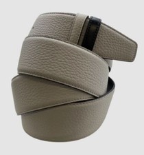 Bally Men's White Black Reversible Leather Belt Strap Size 48 in/120 cm